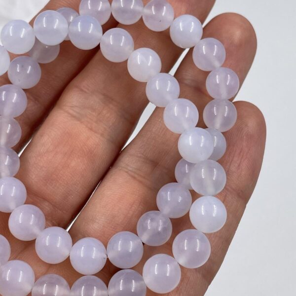 Melsvojo chalcedono apyrankė, 8 mm - Image 2