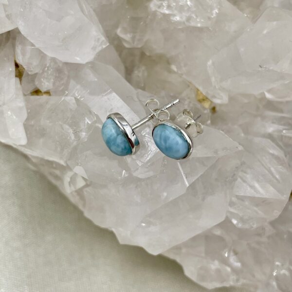 Auskarai su Larimar, 8x6 mm