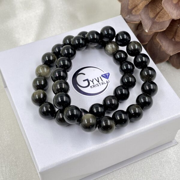 Auksinio obsidiano apyrankė, 10 mm