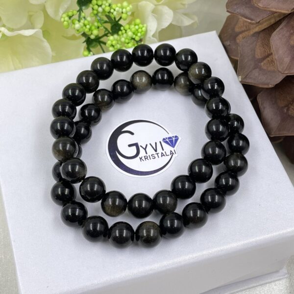 Auksinio obsidiano apyrankė, 8 mm