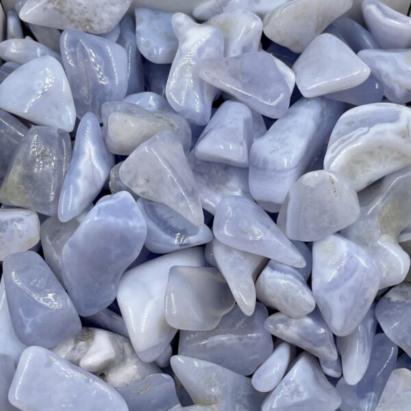 Melsvasis neriniuotas agatas/chalcedonas, S dydis - Image 2