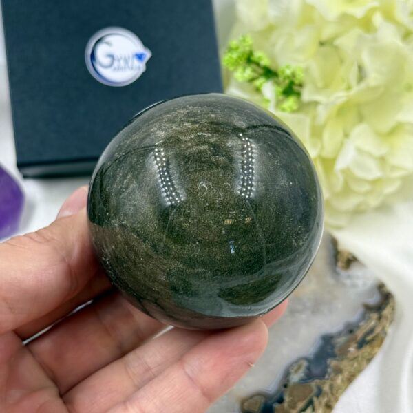 Auksinio obsidiano rutulys (sfera), 392 gr. - Image 2
