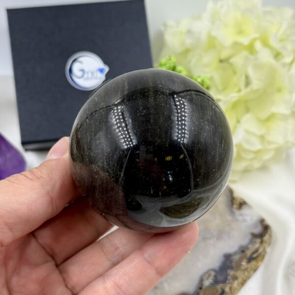 Auksinio obsidiano rutulys (sfera), 392 gr. - Image 3